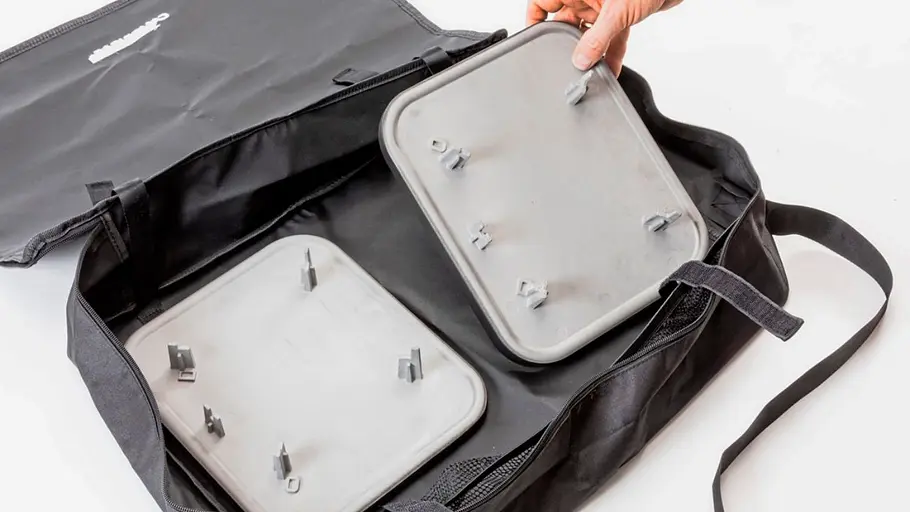 Grillplatten verstauen Grillplatten in Tasche