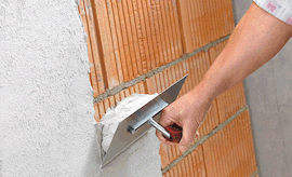 Wand wird verputzt