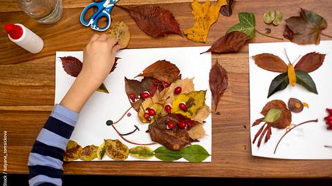 Mit bunten Herbstblättern können Kinder basteln. - Foto: iStock / tatyana_tomsickova