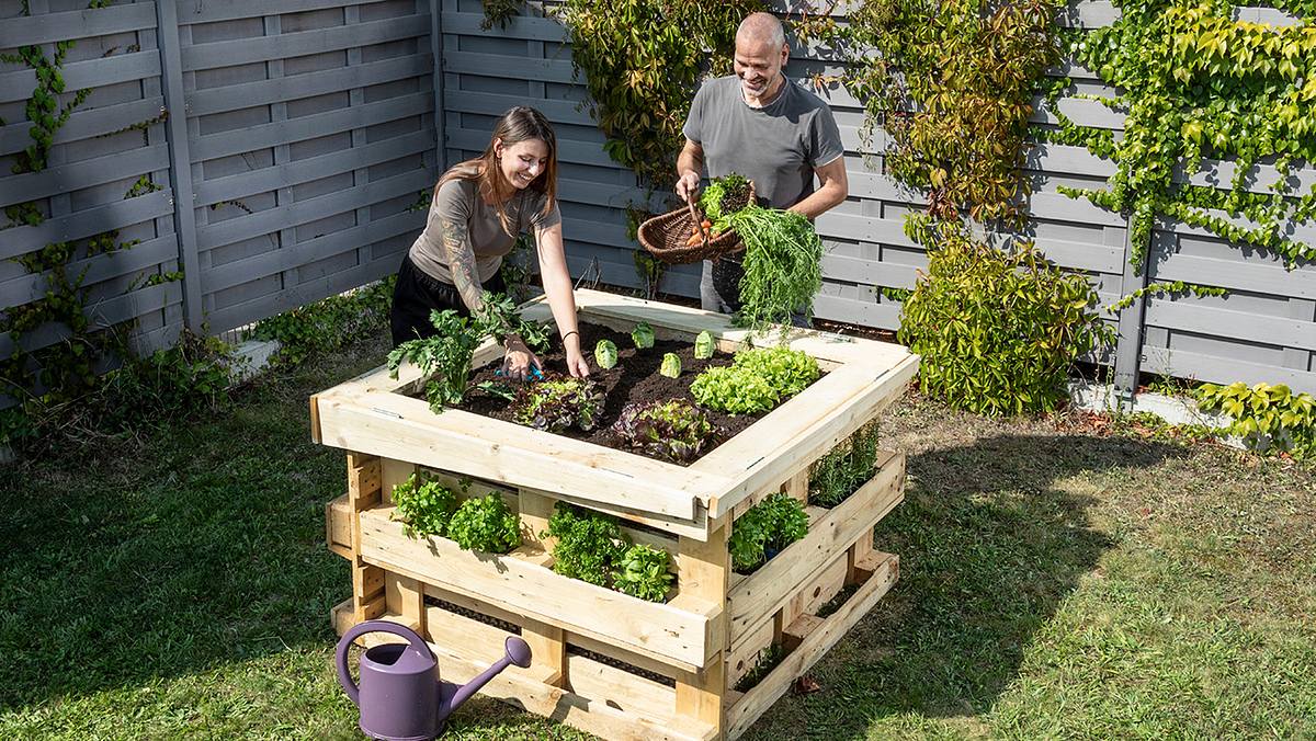 Hochbeet aus Paletten