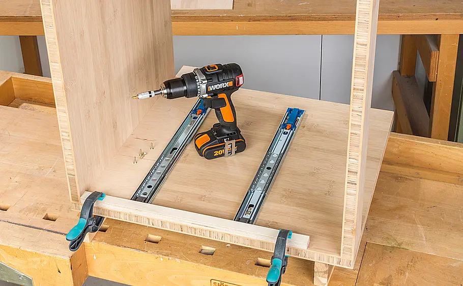 Waschbeckenunterschrank mit Schubladen bauen