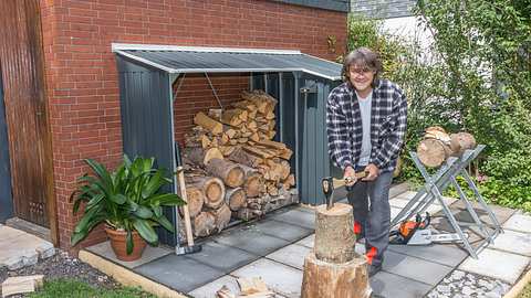 Unterstand für Kaminholz selber bauen - Foto: sidm / CK, KEH