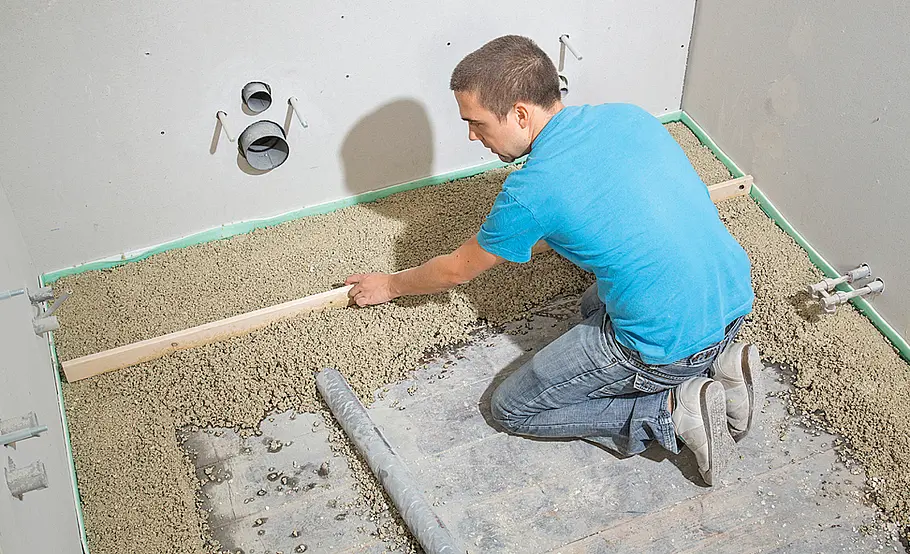 Trockenestrich auf Schüttung verlegen