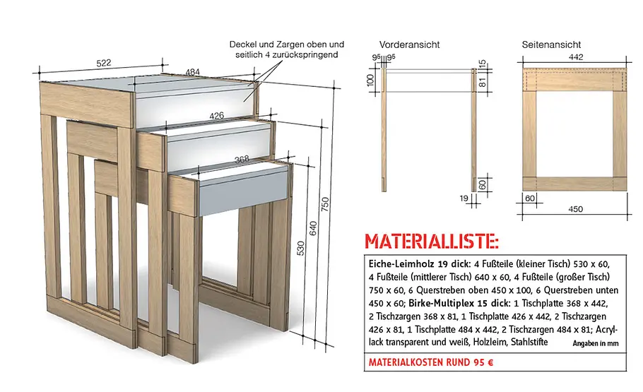 Beistelltische im 3er-Pack