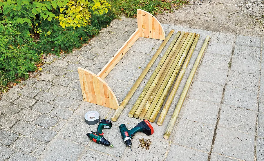 Mobile Gartenbrause mit Sichtschutz bauen