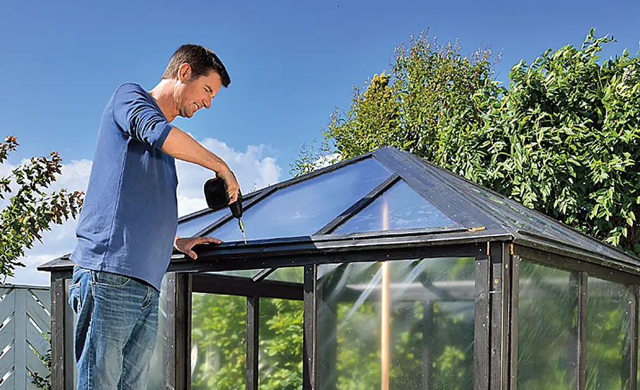 Gewächshaus aus Glas selber bauen