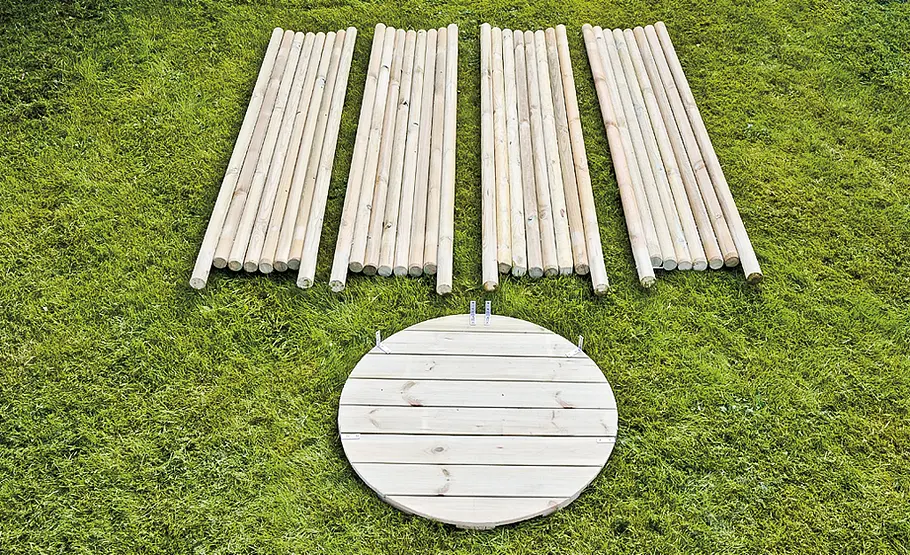 Mobile Gartenbrause mit Sichtschutz bauen