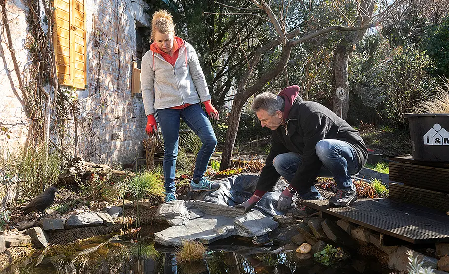 Garten-Bachlauf aufbauen