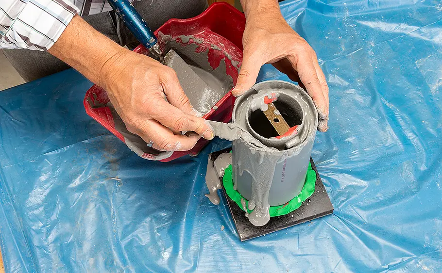 Leuchte aus Kreativbeton basteln