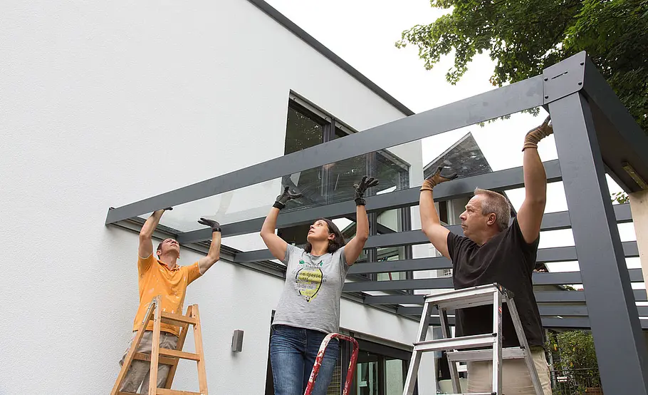 Terrassendach aus Aluminium selber bauen