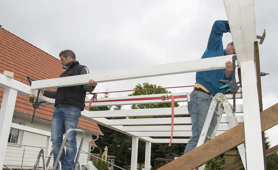 Doppelcarport mit Schuppen bauen