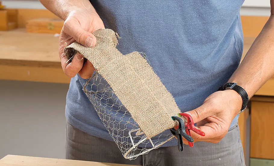 Lampenschirm aus Sackleinen
