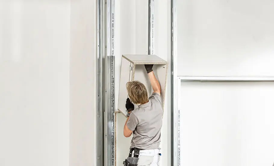 Mediawand mit Knauf-Wandnischen-System bauen