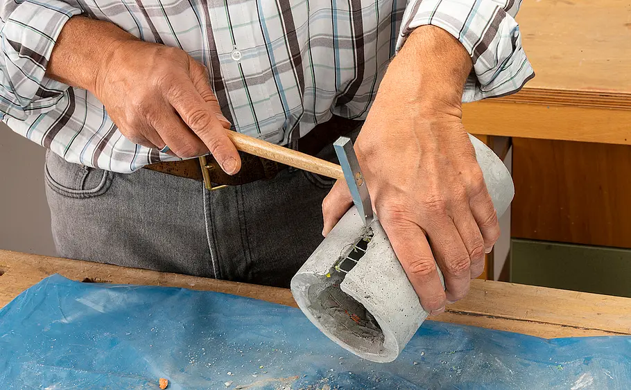 Leuchte aus Kreativbeton basteln