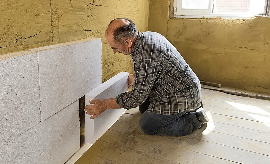 Mineralschaumdämmung anbringen
