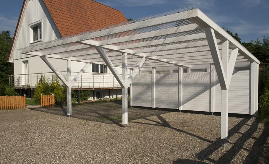 Doppelcarport mit Schuppen bauen