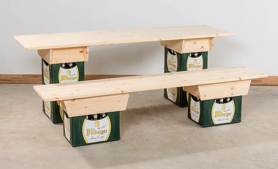 Bierkasten-Tisch & -Sitz bauen