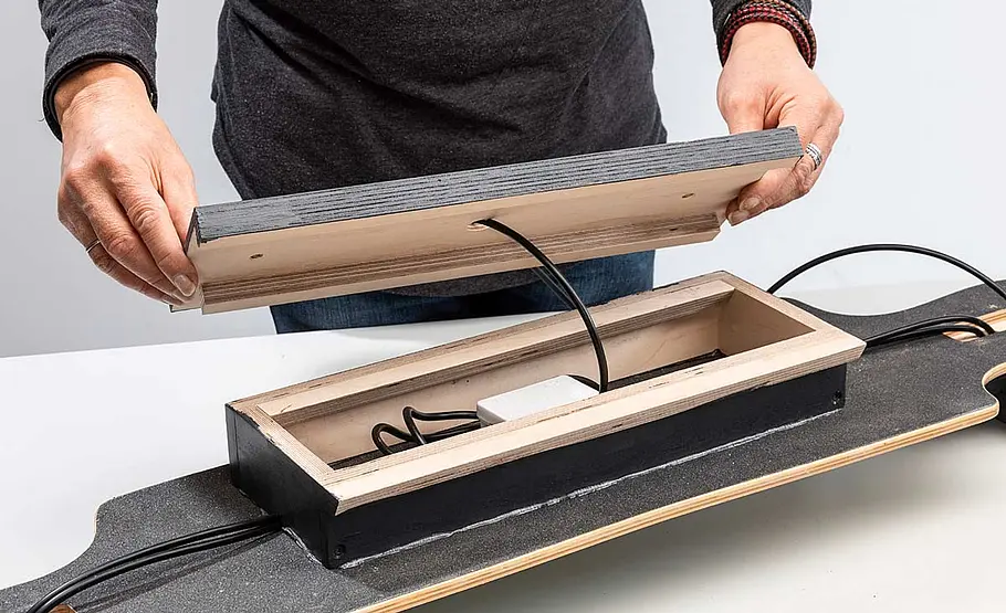 Lampe aus Longboard bauen