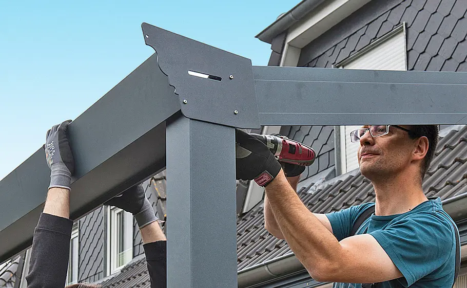 Überdachte Terrasse aus Alu bauen