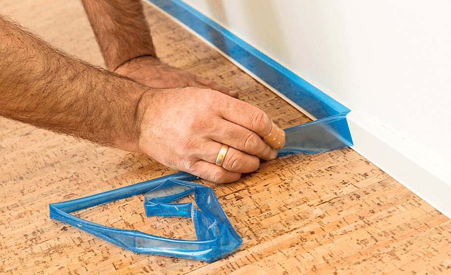 Kork-Laminat – Fußleiste kleben