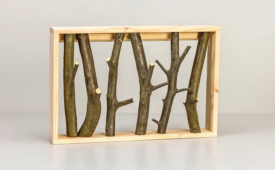 Garderobe aus Ästen selber bauen