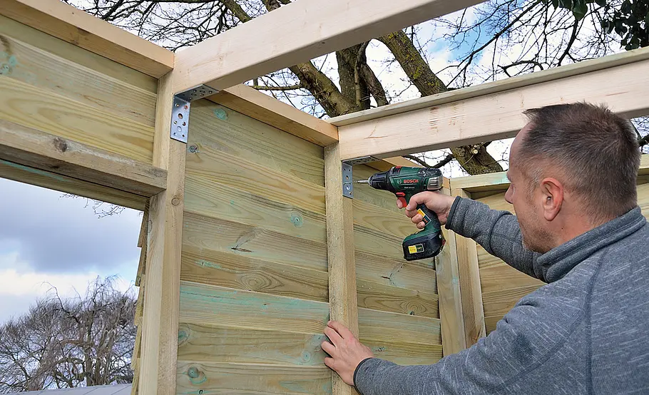 Großzügiges Gartenhaus mit Pultdach selber bauen
