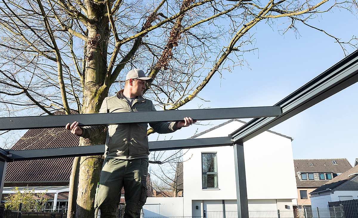 Freistehende Terrassenüberdachung bauen selber bauen