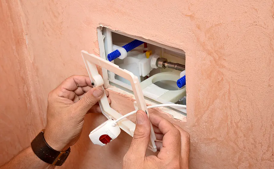 Wandhängendes WC an Vorwandelement montieren