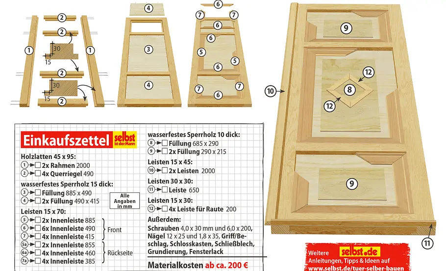 Haustür aus Holz bauen