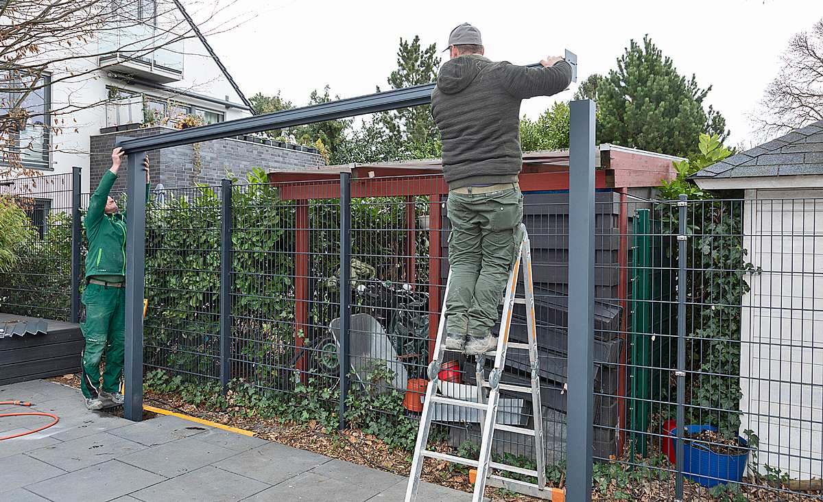 Freistehende Terrassenüberdachung bauen selber bauen