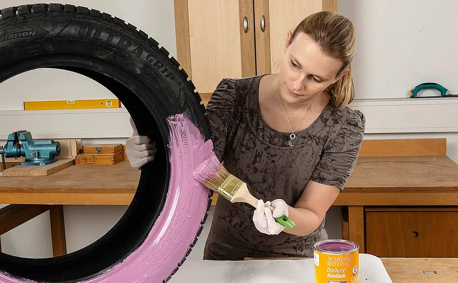 Sitzkissen aus Reifen basteln