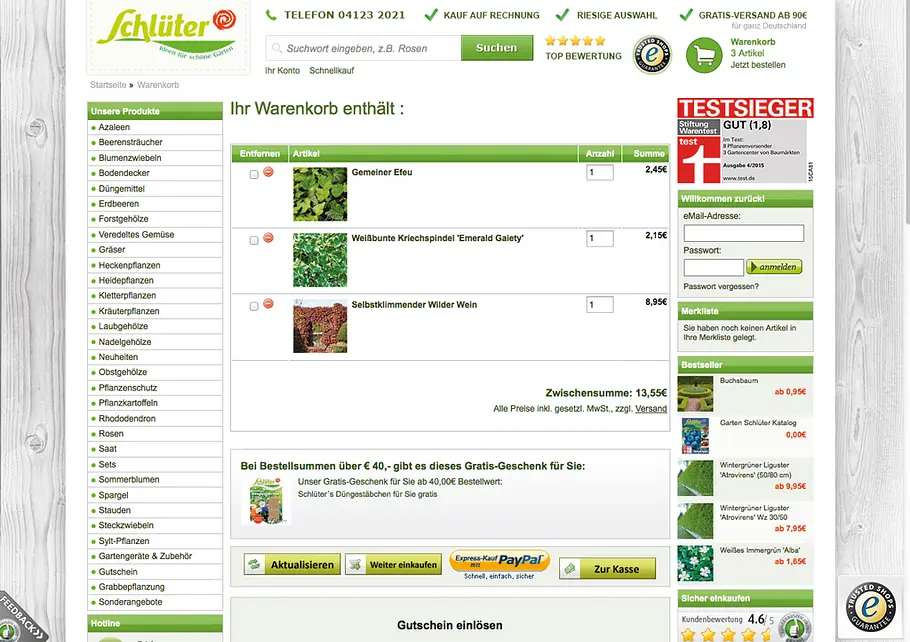 Pflanzen online kaufen