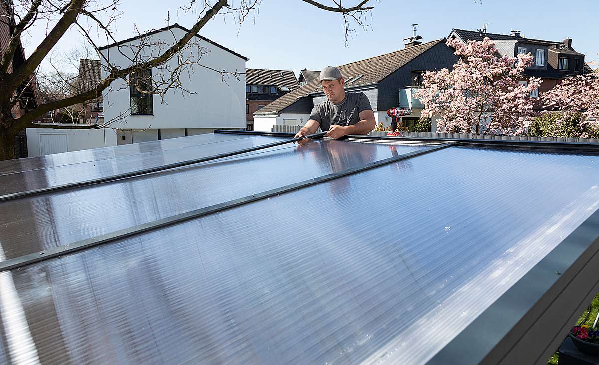 Freistehende Terrassenüberdachung bauen selber bauen