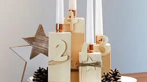 Advent-Kerzenständer statt Kranz - Foto: DIY Academy / Bosch Advent-Kerzenständer statt Kranz - Foto: DIY Academy / Bosch