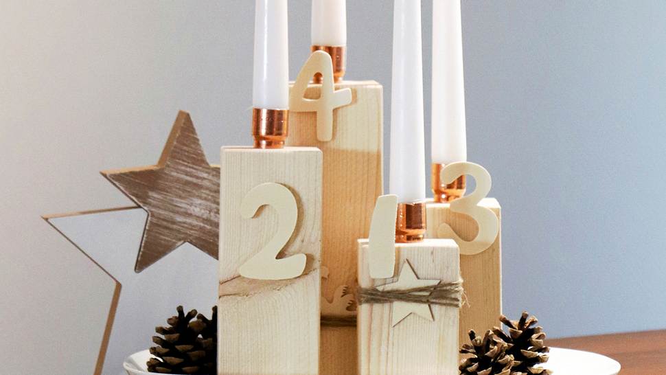 Advent-Kerzenständer statt Kranz - Foto: DIY Academy / Bosch