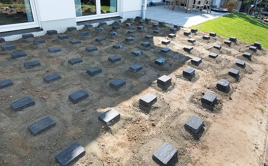 Bangkirai-Terrasse: Unterkonstruktion