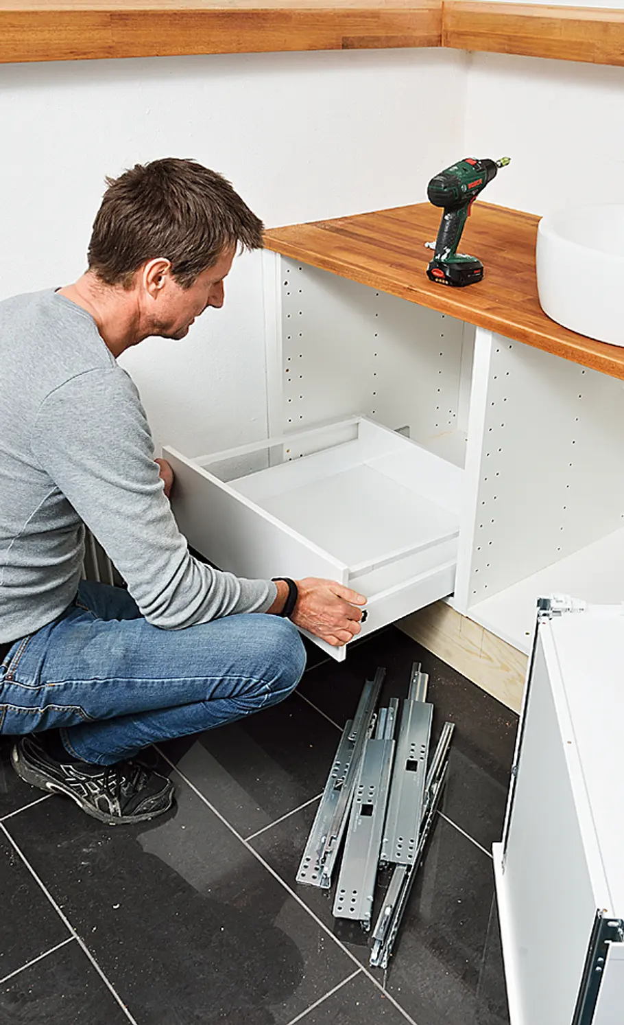 Waschbeckenunterschrank bauen