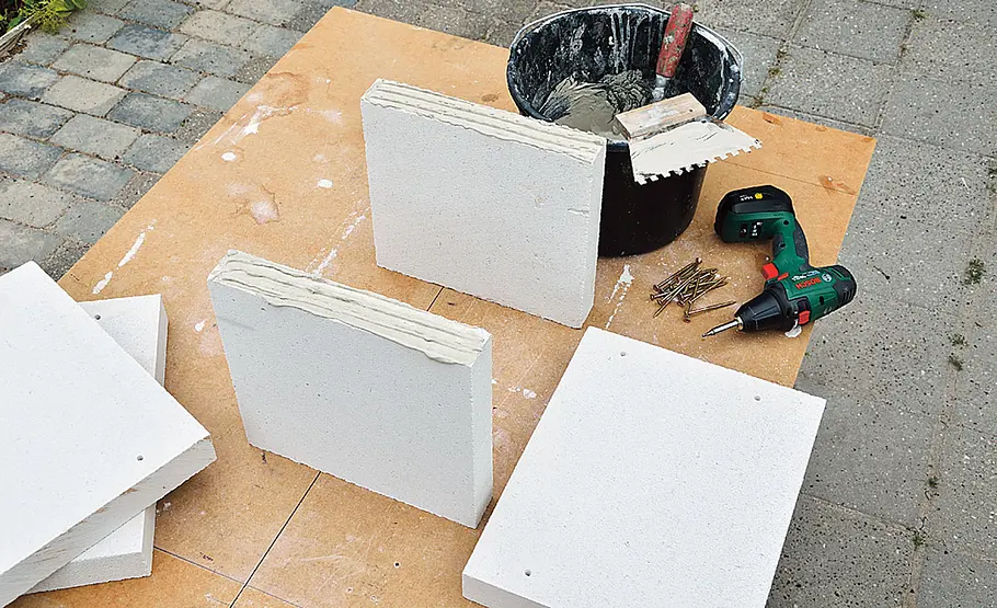 Pflanzkübel aus Betonplatten bauen