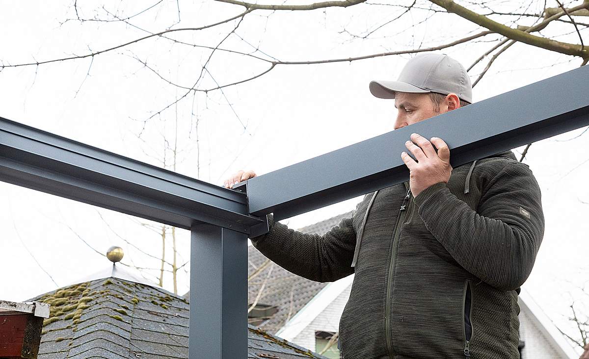 Freistehende Terrassenüberdachung bauen selber bauen