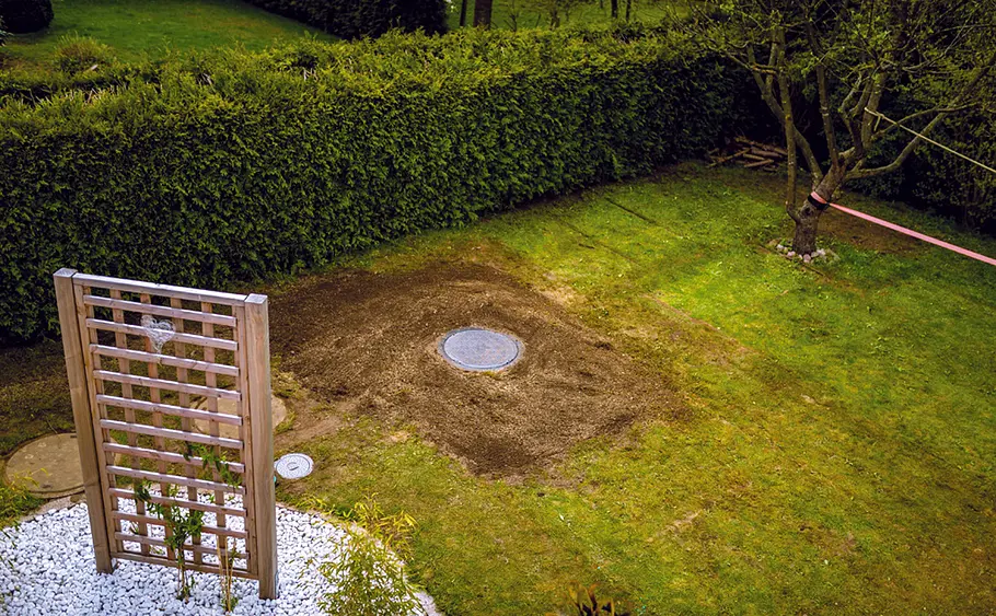 Regenwassertank im Garten vergraben