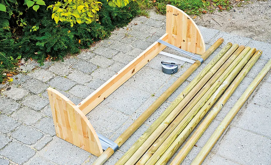 Mobile Gartenbrause mit Sichtschutz bauen