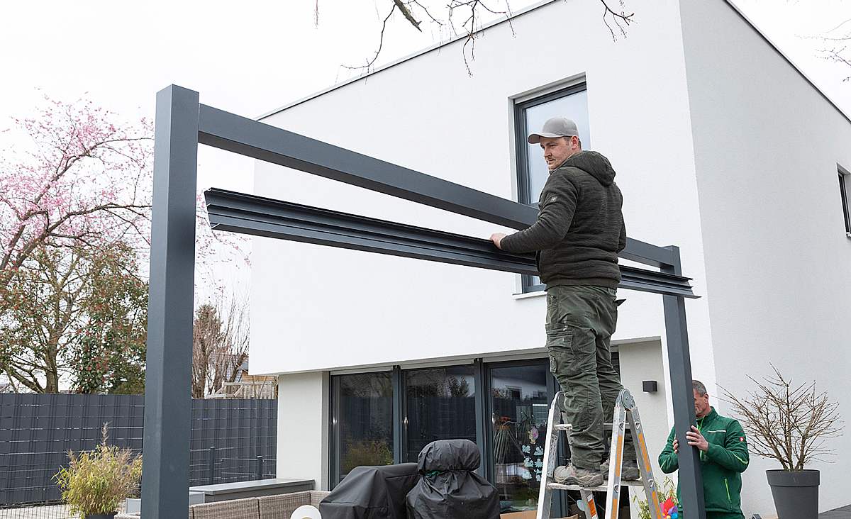 Freistehende Terrassenüberdachung bauen selber bauen