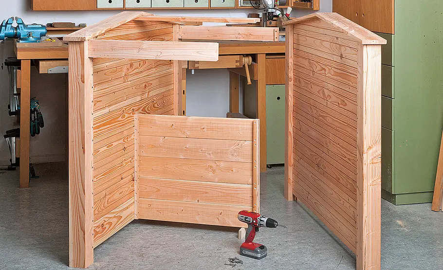 Mülltonnenbox aus Holz selber bauen