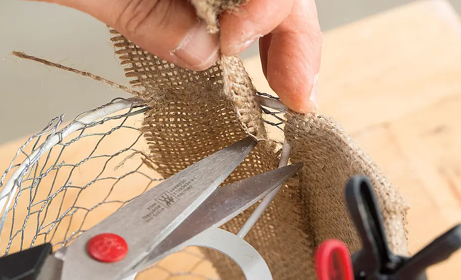 Lampenschirm aus Sackleinen