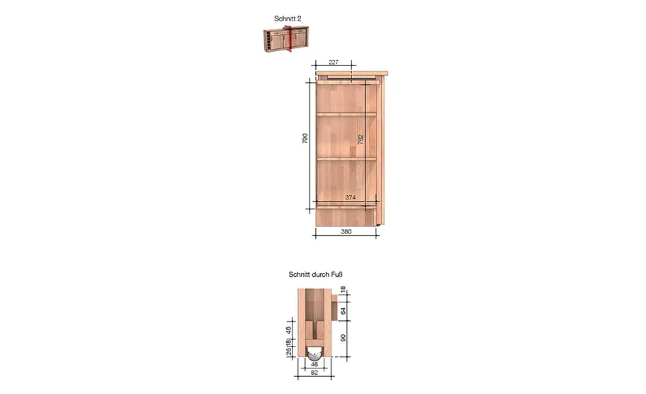 Sideboard mit Schwenk-Theke