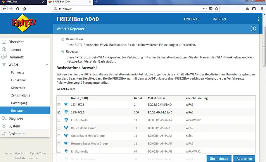 Zusatz-Router verlängert WLAN