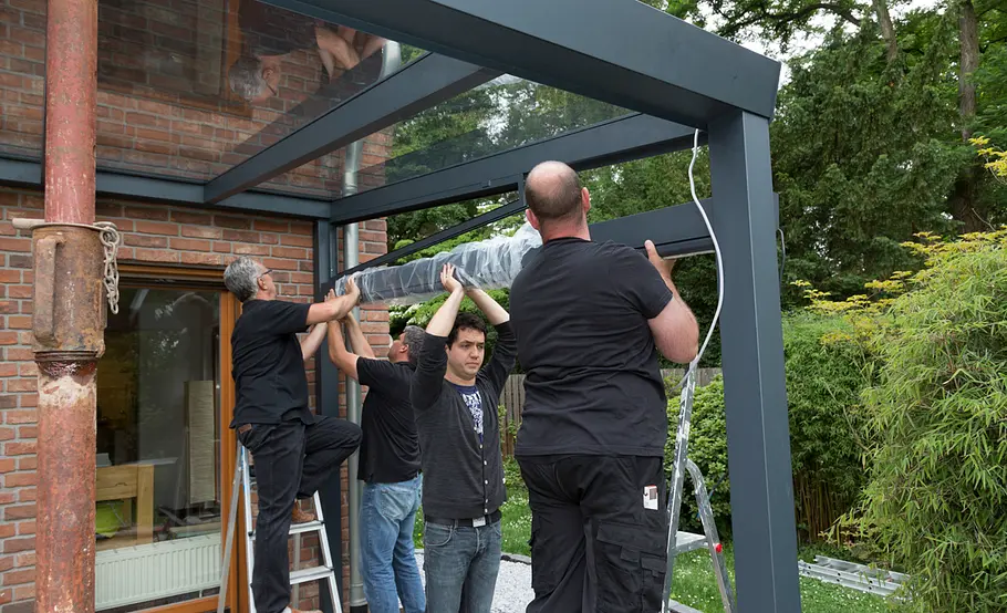 Terrassenüberdachung aus Alu und Glas bauen