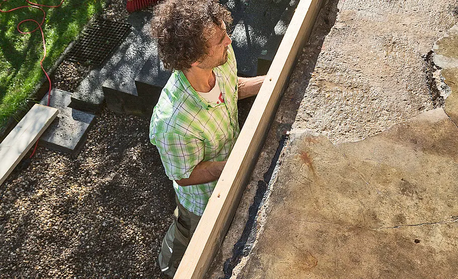 Hochterrasse aus Holz – Vorbereitung