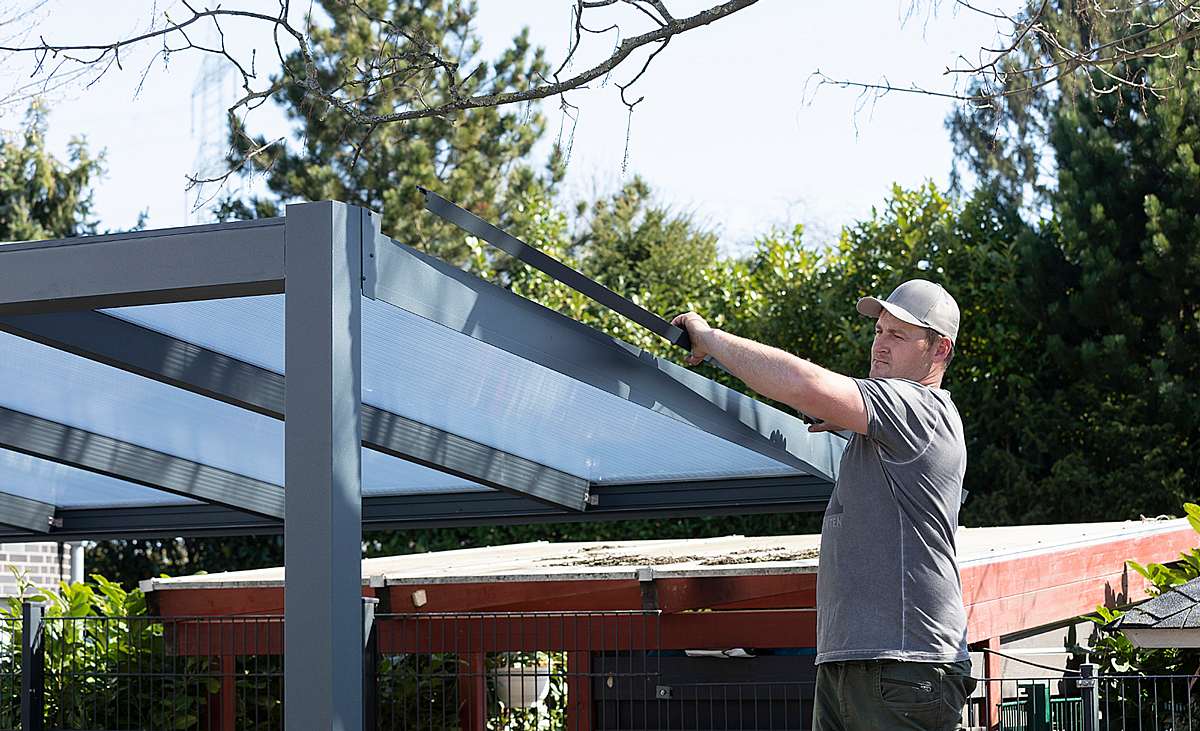 Freistehende Terrassenüberdachung bauen selber bauen