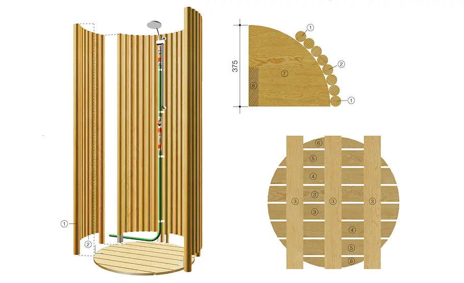 Mobile Gartenbrause mit Sichtschutz bauen